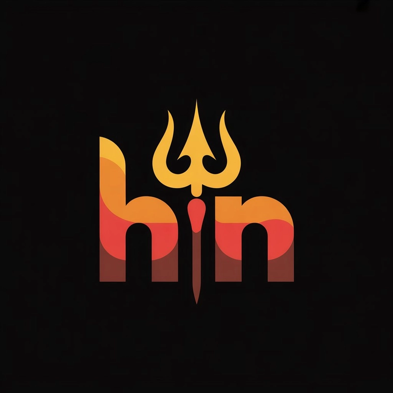 AI logo design: Modern bold logo design for “H1N”, inspired by Hindu spiritual symbolism. Include a sleek trident (t... - Generated with ideogram