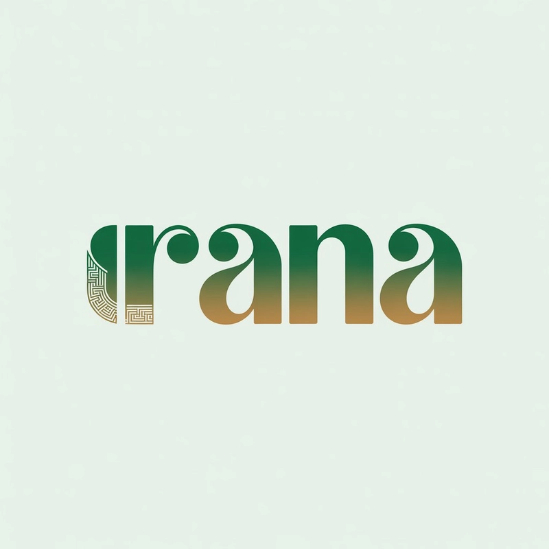 AI logo design: A sleek modern logo design featuring the text "IRANA" in bold, contemporary Persian-inspired typogra... - Generated with ideogram