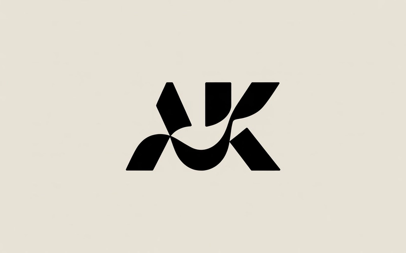 AI logo design: Generate a logo based on the letters **A** and **K**, but make sure that **A** and **K are not promi... - Generated with ideogram