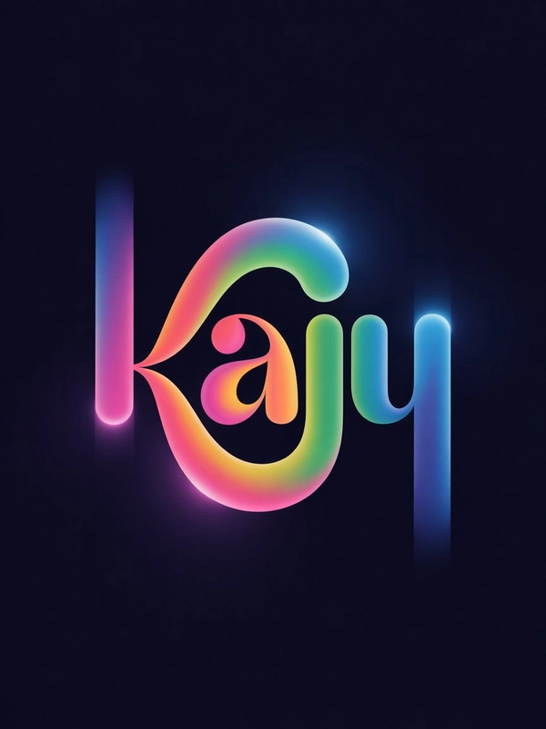 AI logo design: A modern logo design featuring the word "kaju" rendered in a fluid, interconnected circular typeface... - Generated with ideogram