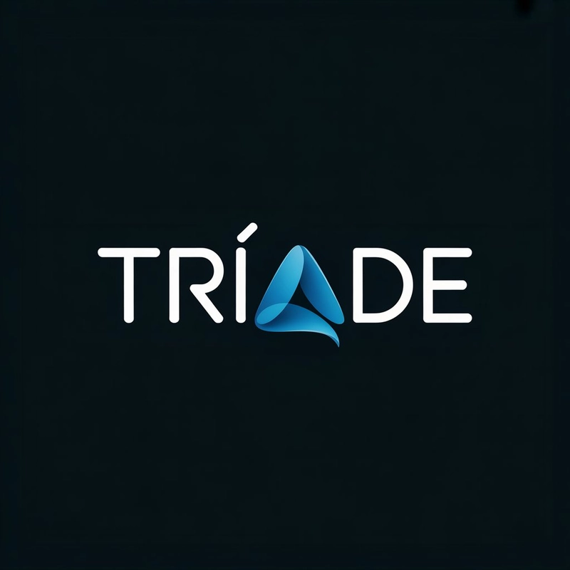 AI logo design: A premium 3D minimalist logo design featuring the word "TRÍADE" in clean, uppercase sans-serif typog... - Generated with ideogram