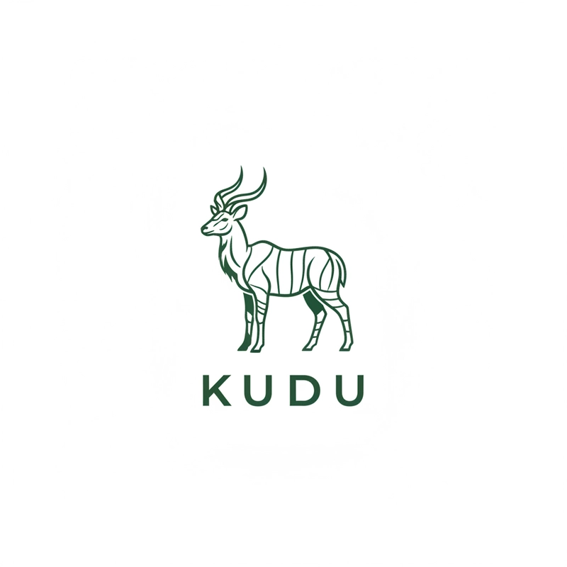 AI logo design: A clean, modern logo design featuring a stylized kudu antelope silhouette with elegant curved horns.... - Generated with Gemini nano banana