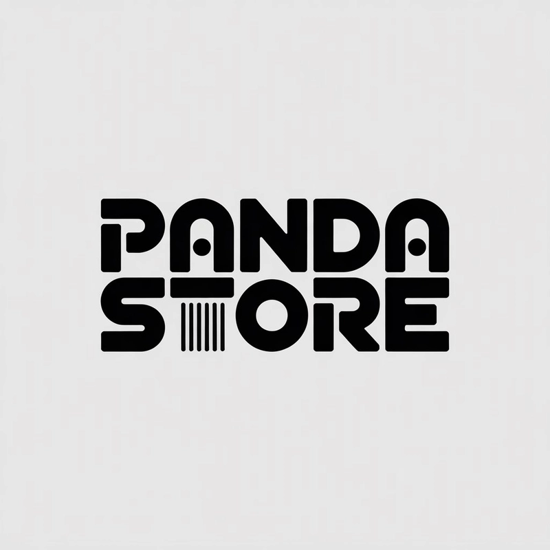 AI logo design: A modern minimalist logo design featuring the text "PANDA STORE" in bold, contemporary typography wi... - Generated with ideogram
