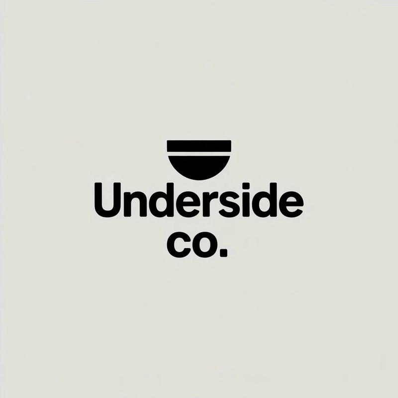 AI logo design: **“Create a minimalist, modern streetwear logo for a brand called Underside Co.. The brand identity... - Generated with ideogram