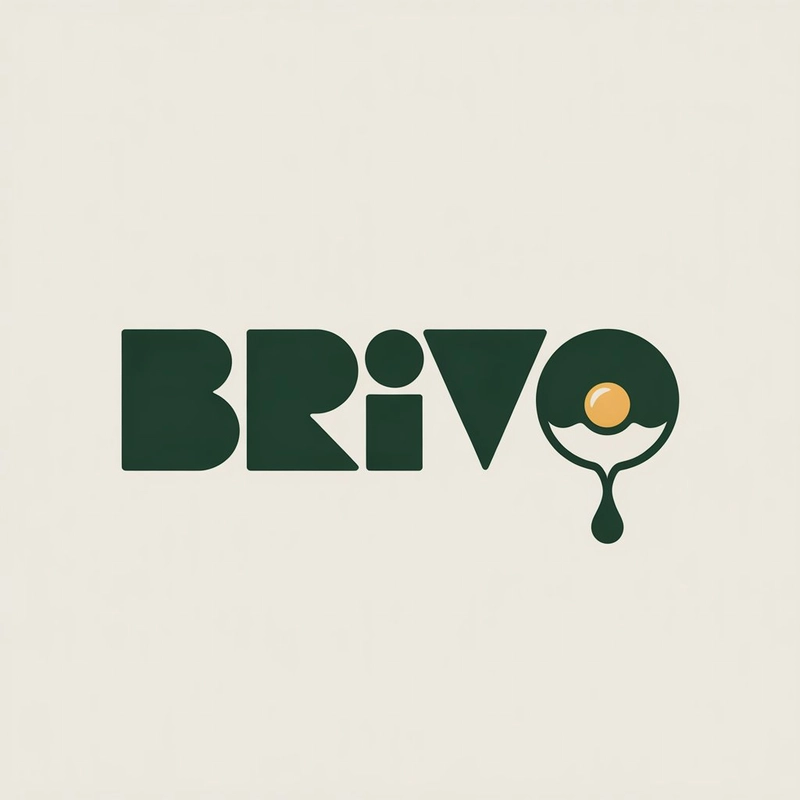 AI logo design: A ultra-minimal vector logo design featuring the word "BRIVO" in bold, custom geometric sans-serif t... - Generated with ideogram