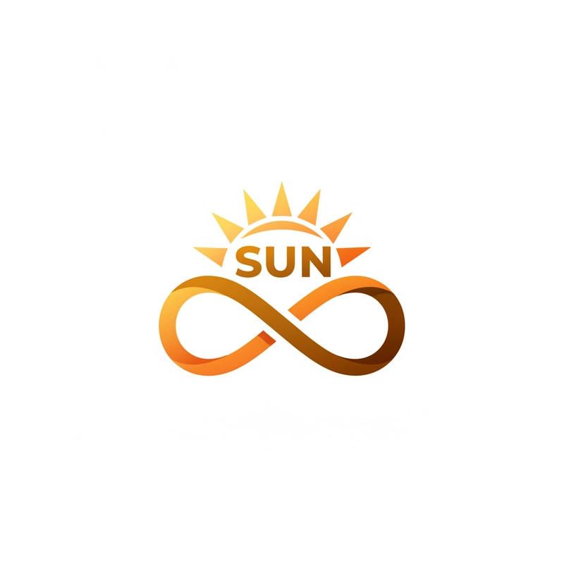 AI logo design: A vector illustration of a minimalist logo featuring "sun" in a modern geometric style. The sun's ra... - Generated with Gemini nano banana