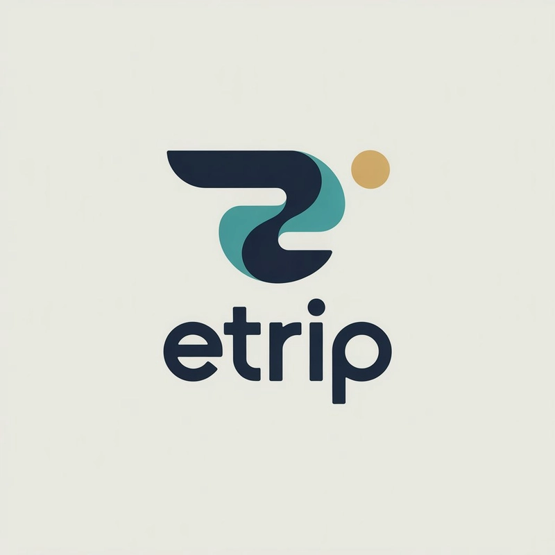 AI logo design: Create a modern, premium logo for a brand called etrip, a platform that supports both students and b... - Generated with ideogram