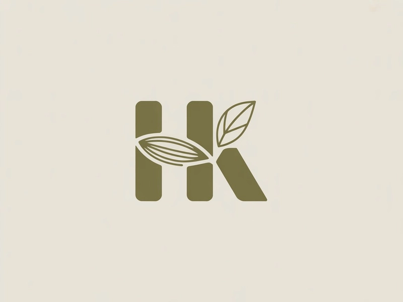 AI logo design: “Design a premium, minimal logo for a spice brand called Herbal Kitchen, using only the initials H a... - Generated with ideogram