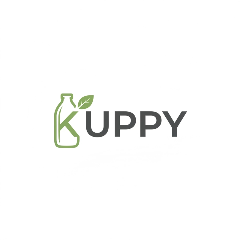AI logo design: A clean, professional logo design featuring the word "KUPPY" in a modern eco-friendly branding style... - Generated with Gemini nano banana