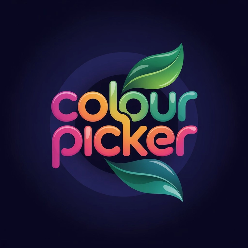 AI logo design: A sleek logo design featuring the text "Colour Picker" rendered in a custom, interconnected rounded... - Generated with ideogram
