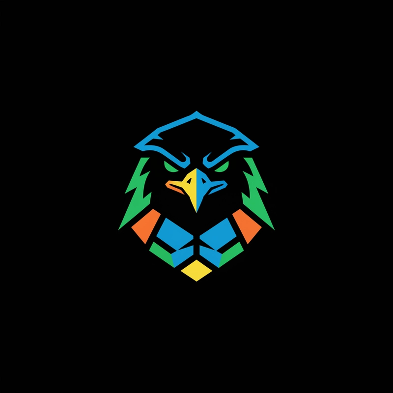 AI logo design: A minimalist eSports logo design featuring the fierce, stylized head of a hawk with sharp, angular g... - Generated with Gemini nano banana