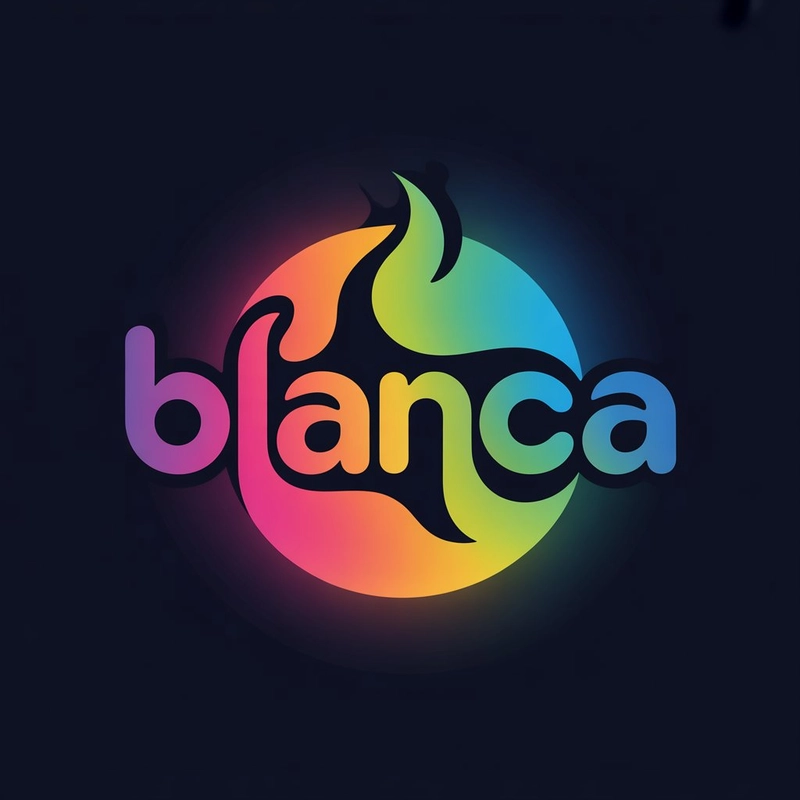 AI logo design: A digital illustration of a logo design featuring the word "Blanca" in a smooth, interconnected roun... - Generated with ideogram