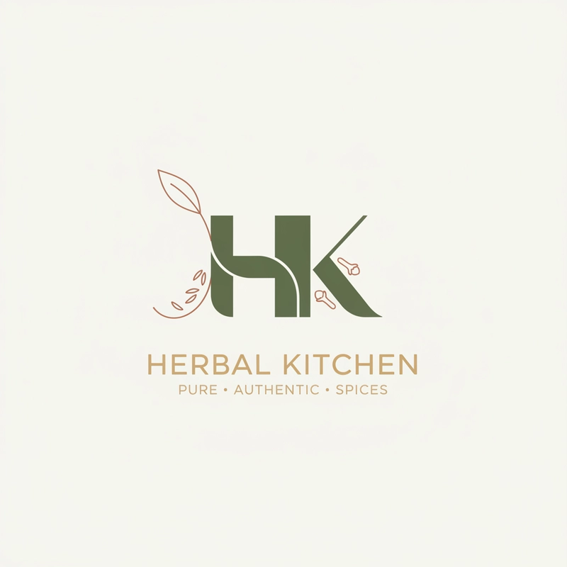 AI logo design: “Design a premium, minimal logo for a spice brand called Herbal Kitchen, using only the initials H a... - Generated with Gemini nano banana