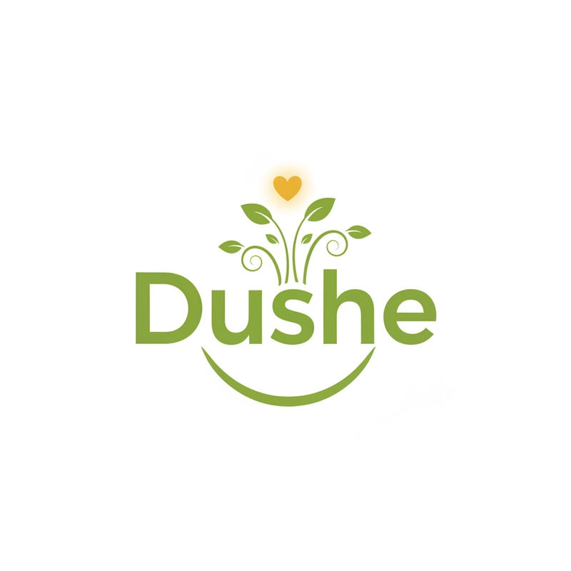 AI logo design: A modern vector logo design featuring the brand name "Dushe" in a friendly sans-serif typeface with... - Generated with Gemini nano banana