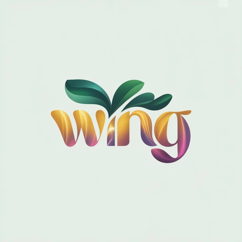 AI logo design: A sophisticated logo design featuring the word "wing" rendered in a flowing, interconnected rounded... - Generated with ideogram