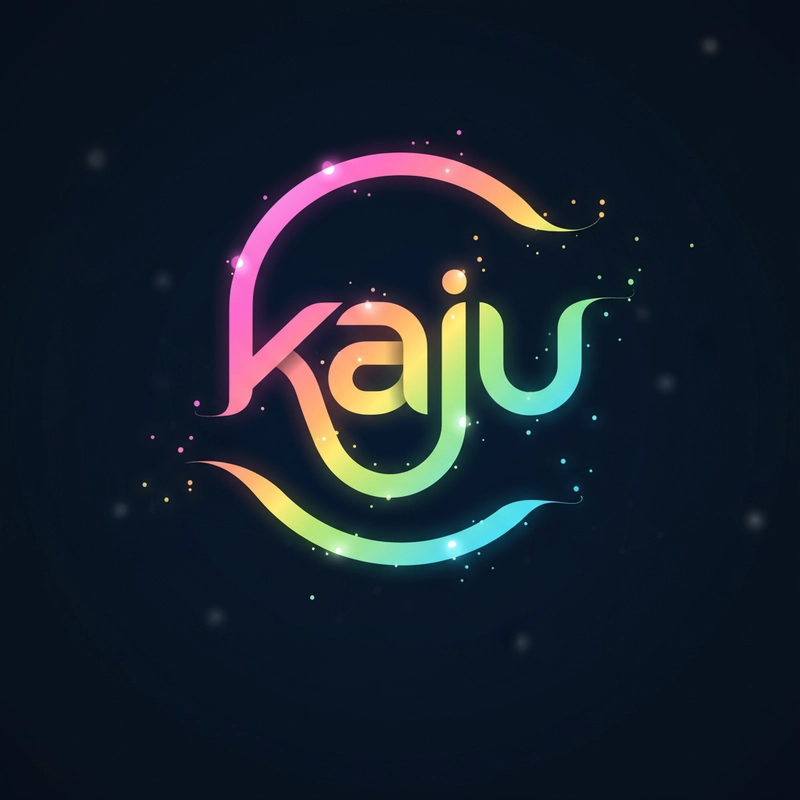 AI logo design: A modern logo design featuring the word "kaju" rendered in a fluid, interconnected circular typeface... - Generated with Gemini nano banana