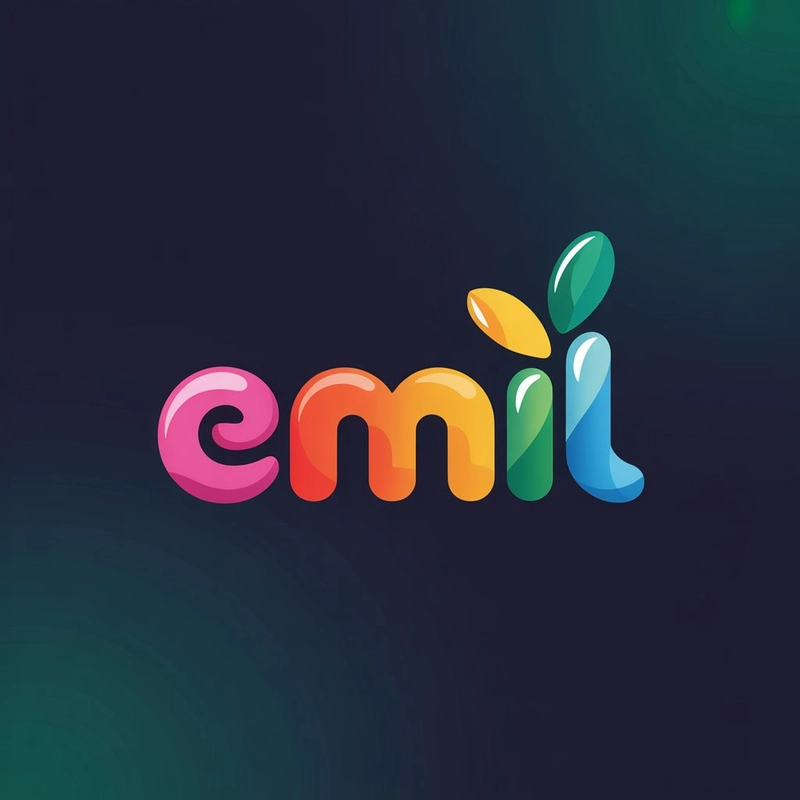 AI logo design: A modern logo design featuring the word "EMIL" FOOD COFFE & DRINK in a custom interconnected rounded... - Generated with ideogram