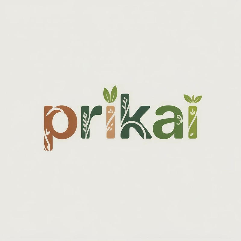 AI logo design: A modern organic logo design featuring the company name "PRIKAI" in clean, earth-toned lettering wit... - Generated with ideogram