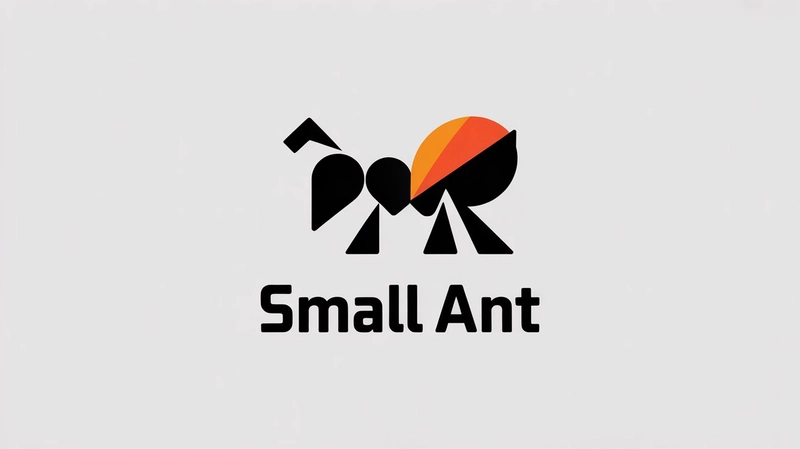 AI logo design: A modern minimalist logo design featuring a geometric ant silhouette constructed from clean angular... - Generated with ideogram