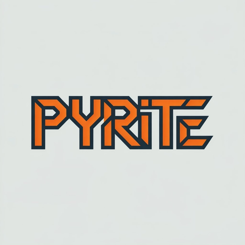 AI logo design: A bold vector graphic logo featuring the interlocked letters "PYRITE" with emphasis on geometric 'P'... - Generated with ideogram