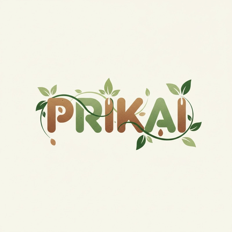 AI logo design: A modern organic logo design featuring the company name "PRIKAI" in clean, earth-toned lettering wit... - Generated with Gemini nano banana