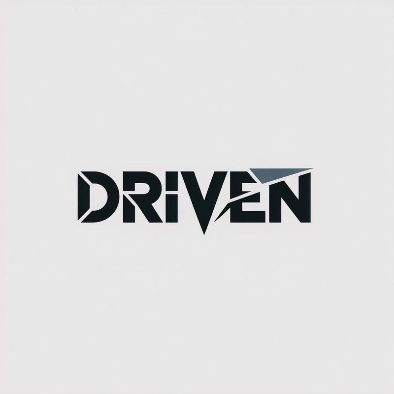 AI logo design: A sleek vector logo design featuring the word "DRIVEN" in bold, geometric uppercase letters with pre... - Generated with ideogram